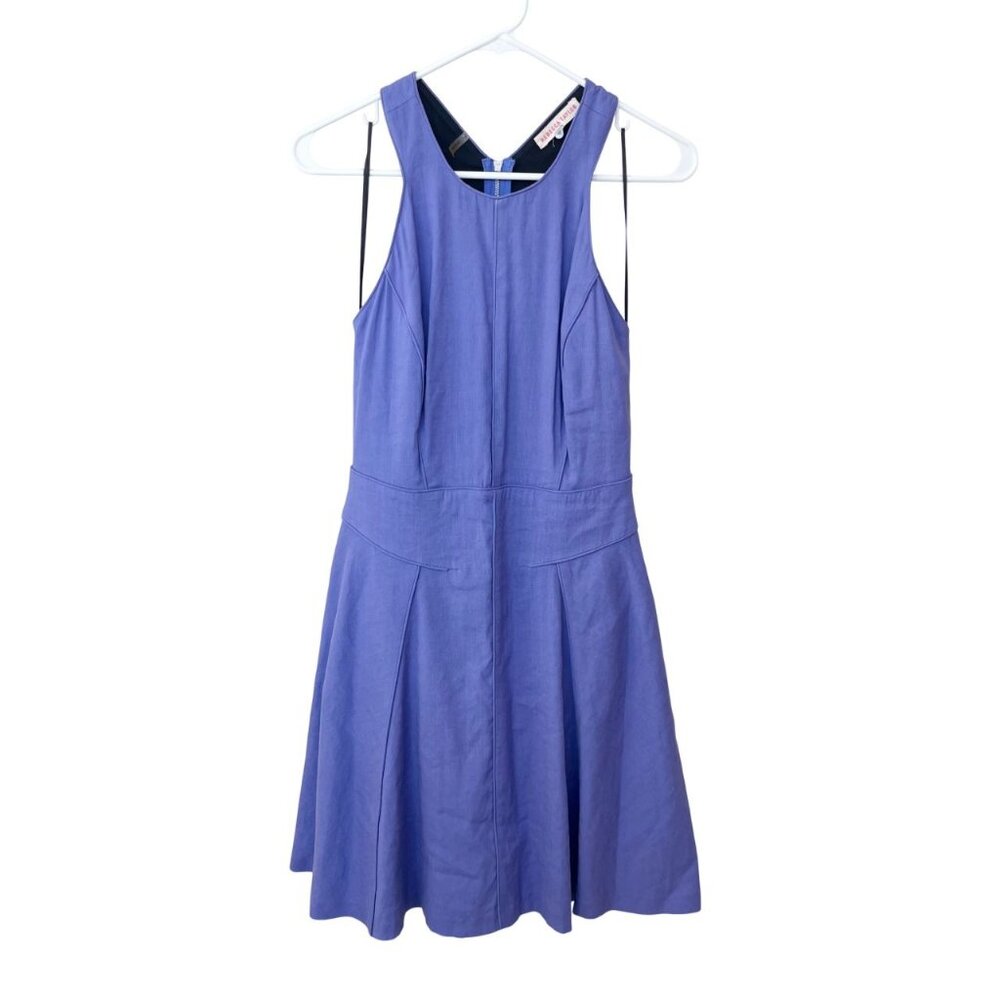 Rebecca Taylor Purple Linen Cut Out A-Line Fit & Flare‎ Dress - Women's Size 4